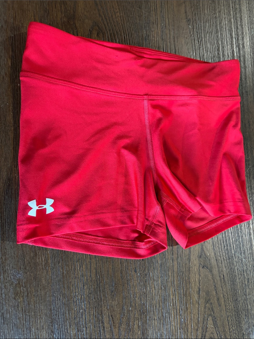 Under Armour Women’s Bright Red Athletic Compression Bike Shorts
